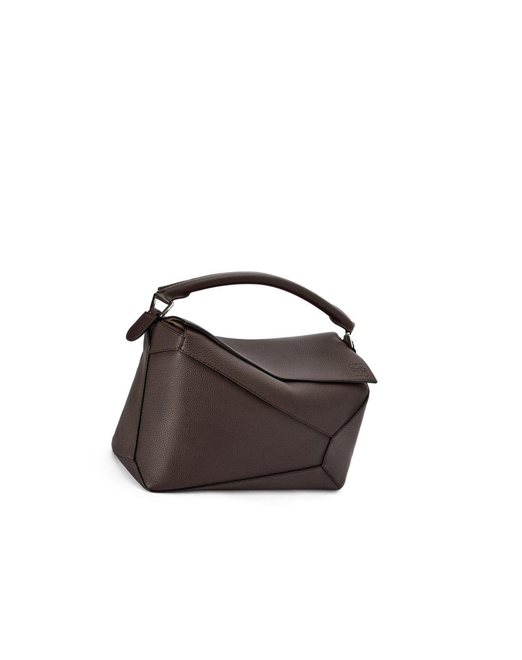 Loewe Large Puzzle Edge bag in grained calfskin Chocolate | CAXPH-7268