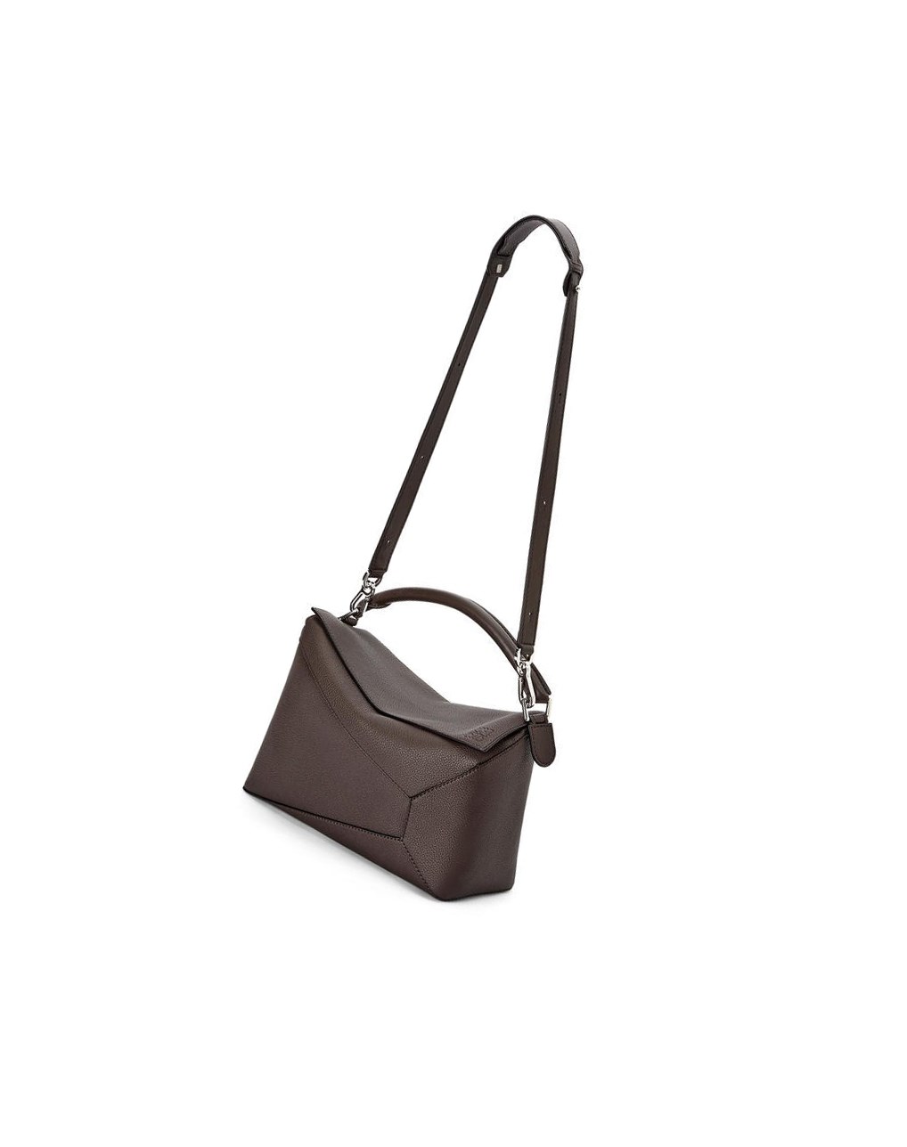 Loewe Large Puzzle Edge bag in grained calfskin Chocolate | CAXPH-7268
