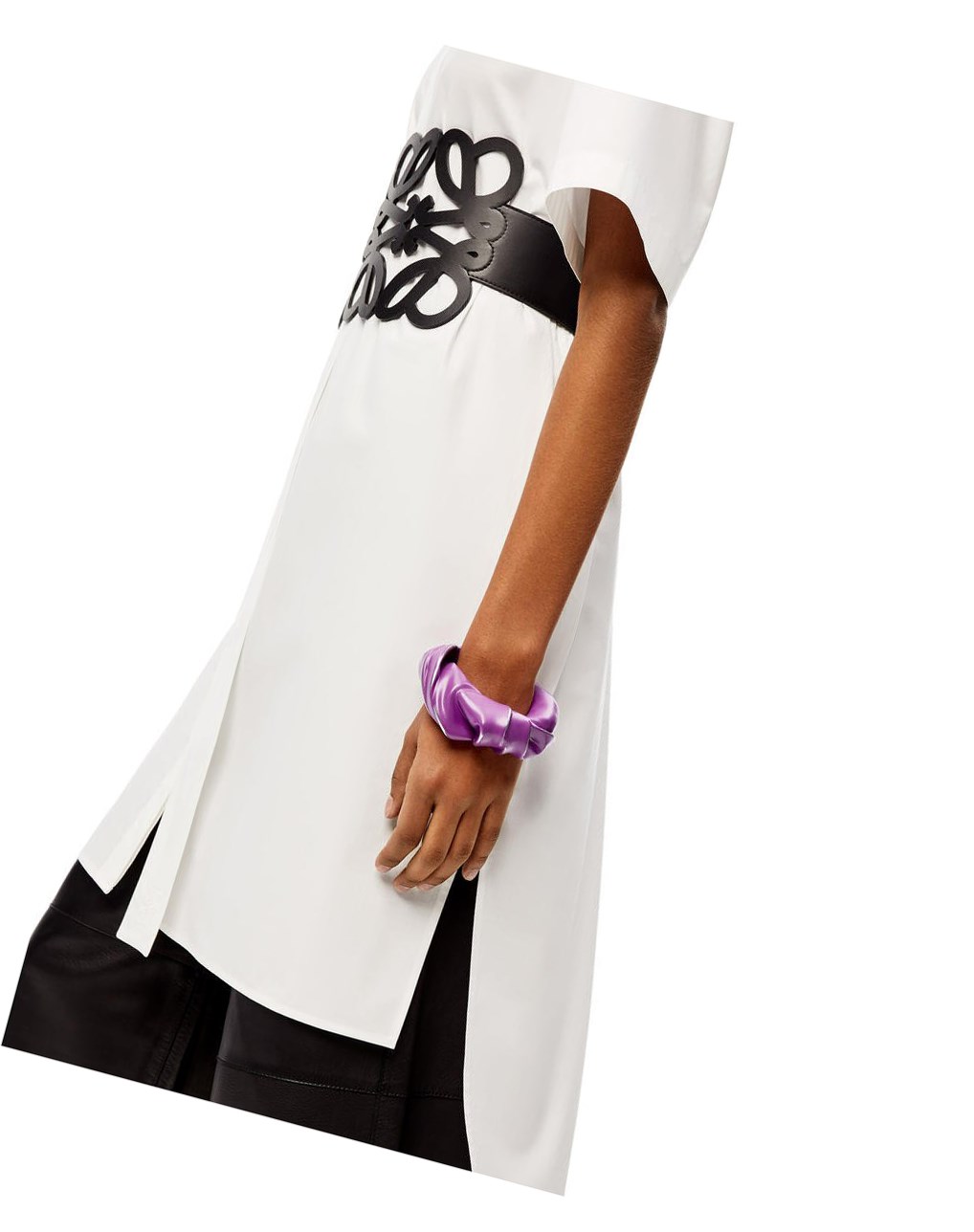 Loewe Large nappa twist cuff in sterling silver Fucsia | URQYX-1897