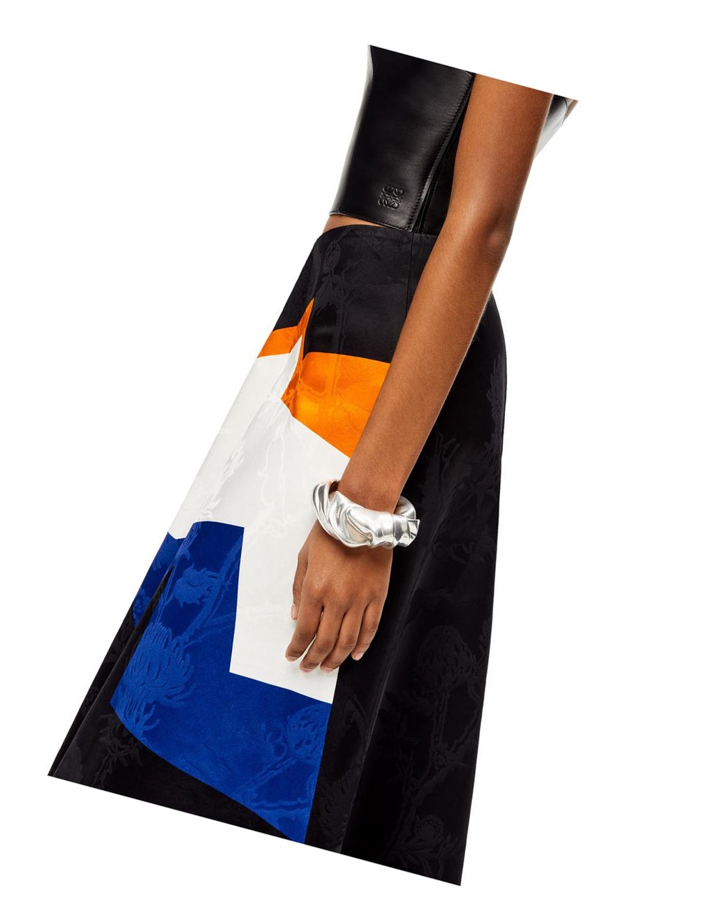 Loewe Large nappa twist cuff in sterling silver Plateados | VCYUA-7851
