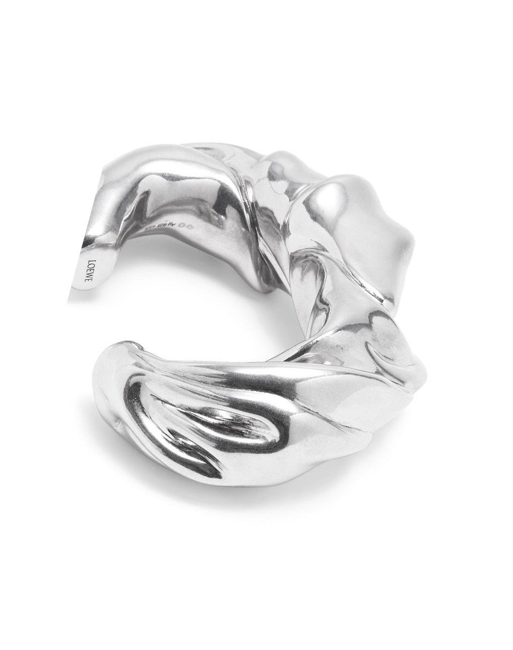 Loewe Large nappa twist cuff in sterling silver Plateados | VCYUA-7851