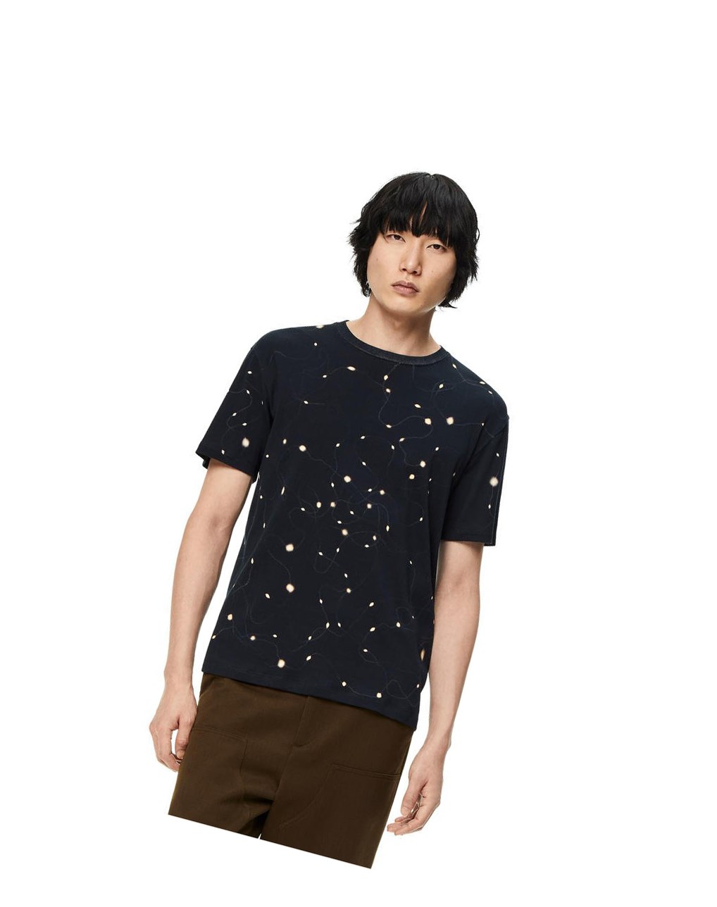 Loewe Lights print T-shirt in cotton Negros | PVJHR-6927