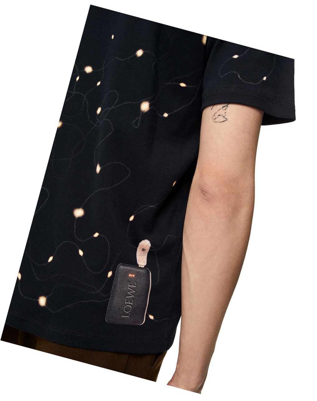 Loewe Lights print T-shirt in cotton Negros | PVJHR-6927