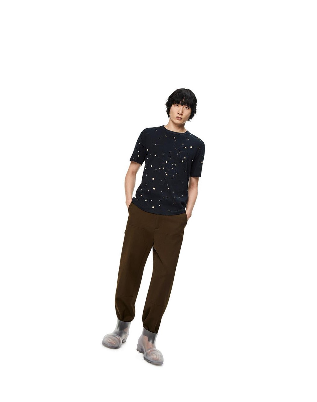 Loewe Lights print T-shirt in cotton Negros | PVJHR-6927