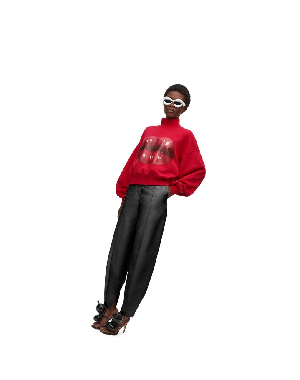 Loewe Loewe lips sweatshirt in cotton Rojos | KYMIU-6978
