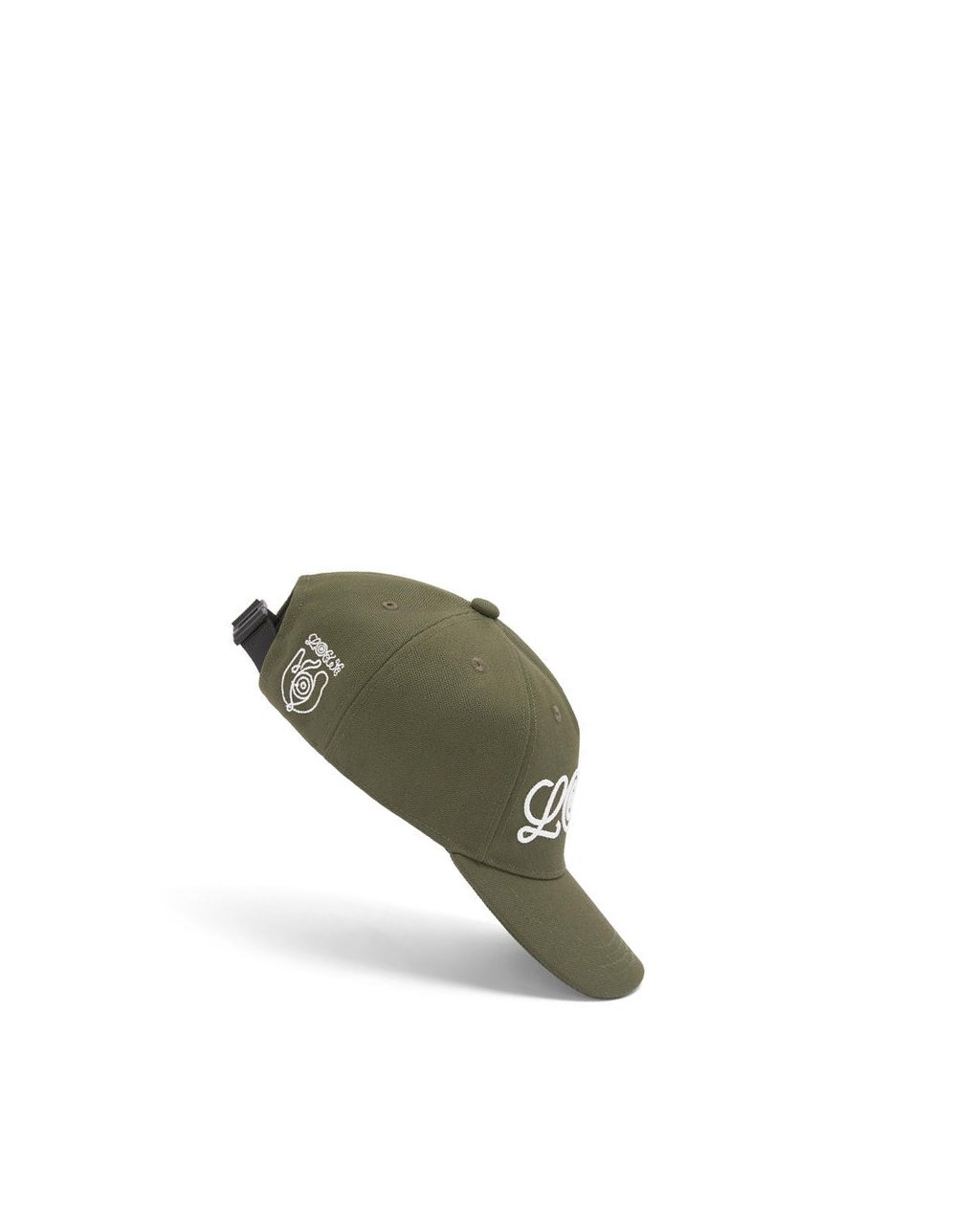 Loewe Logo cap in canvas Kaki Verdes | JBECG-3175