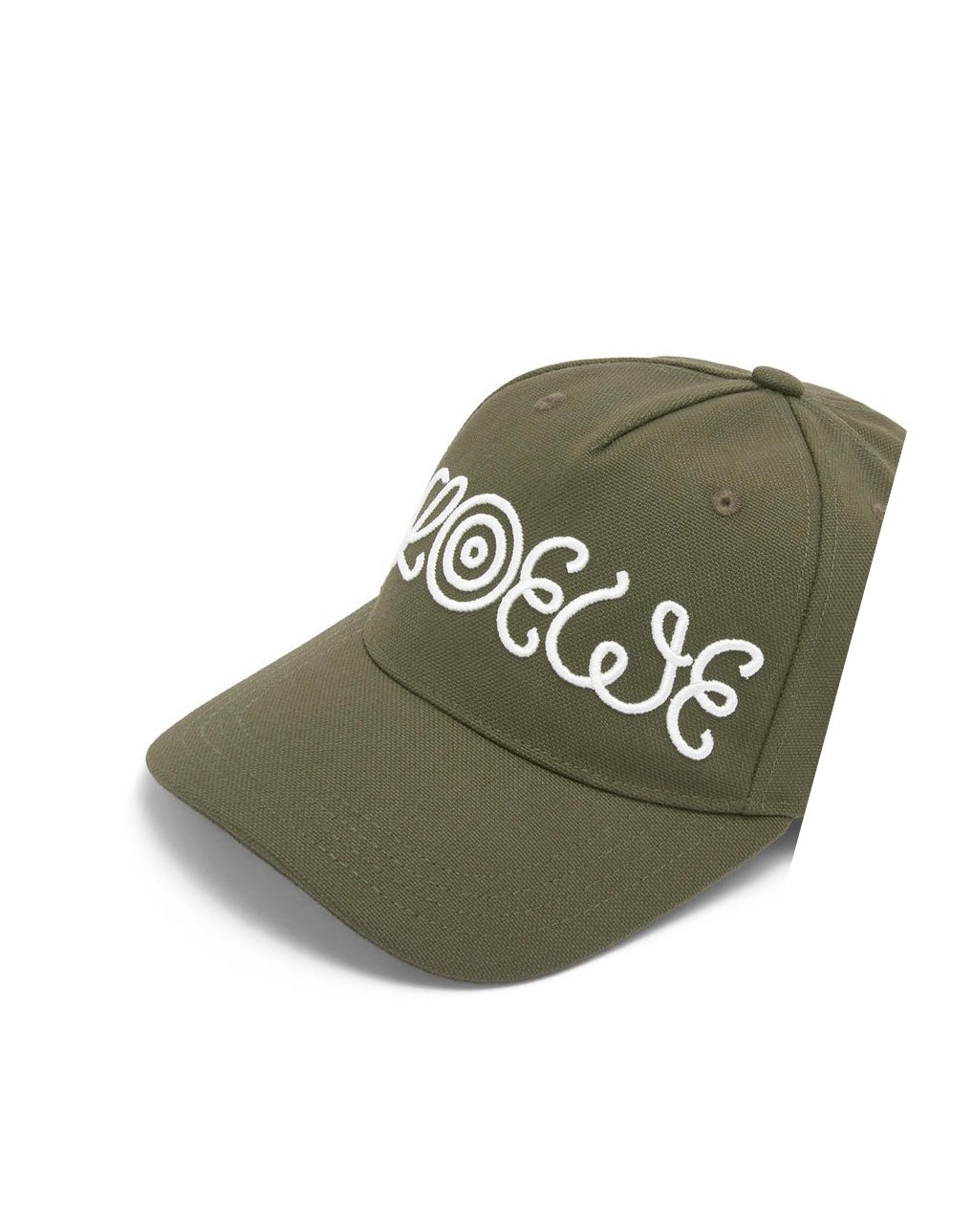 Loewe Logo cap in canvas Kaki Verdes | JBECG-3175