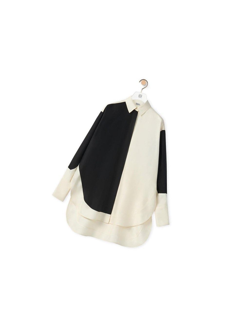Loewe Long shirt in silk Negros Blancos | IBLVU-2457