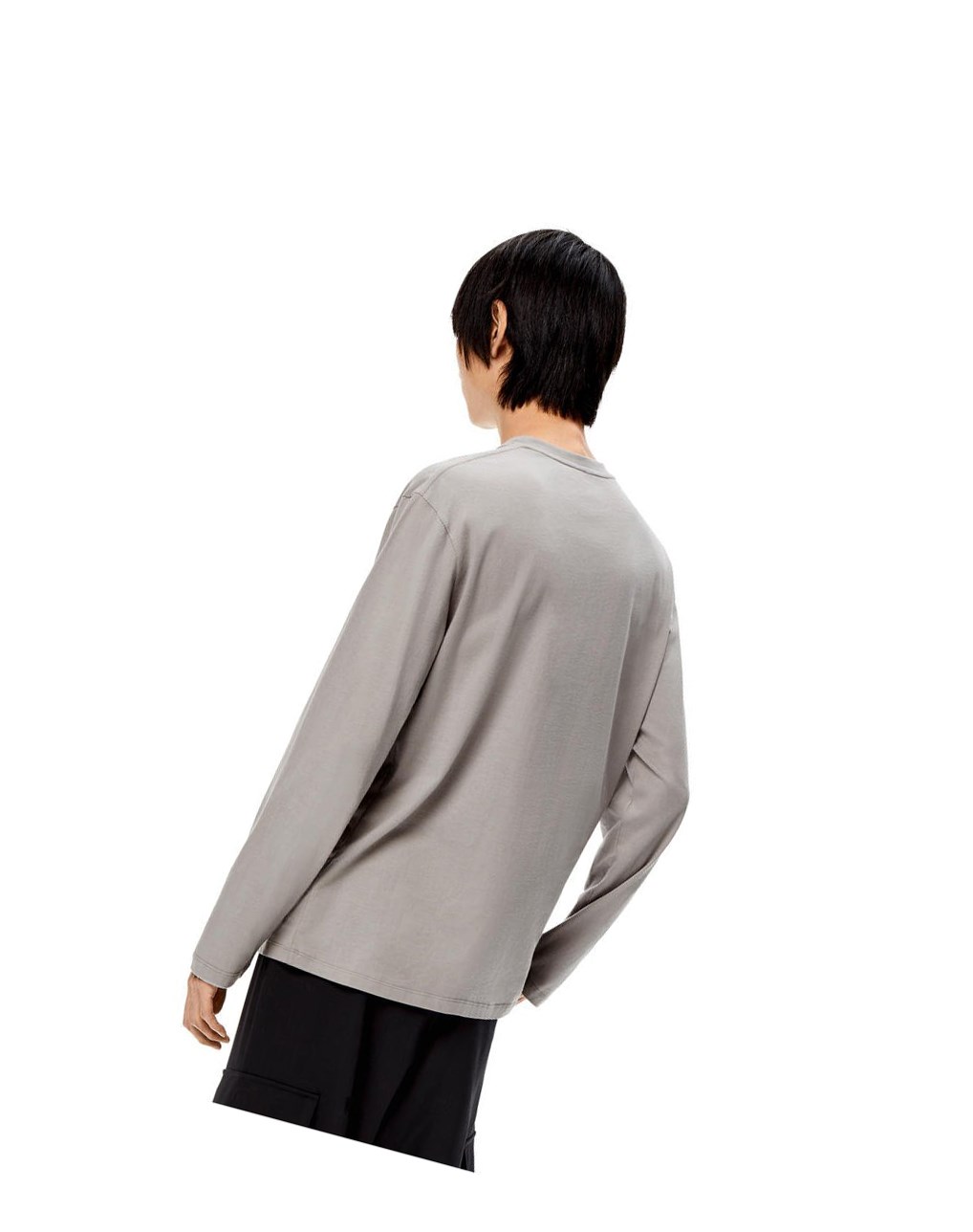 Loewe Long sleeve T-shirt in cotton Grises Oscuro | ZWEIL-3694