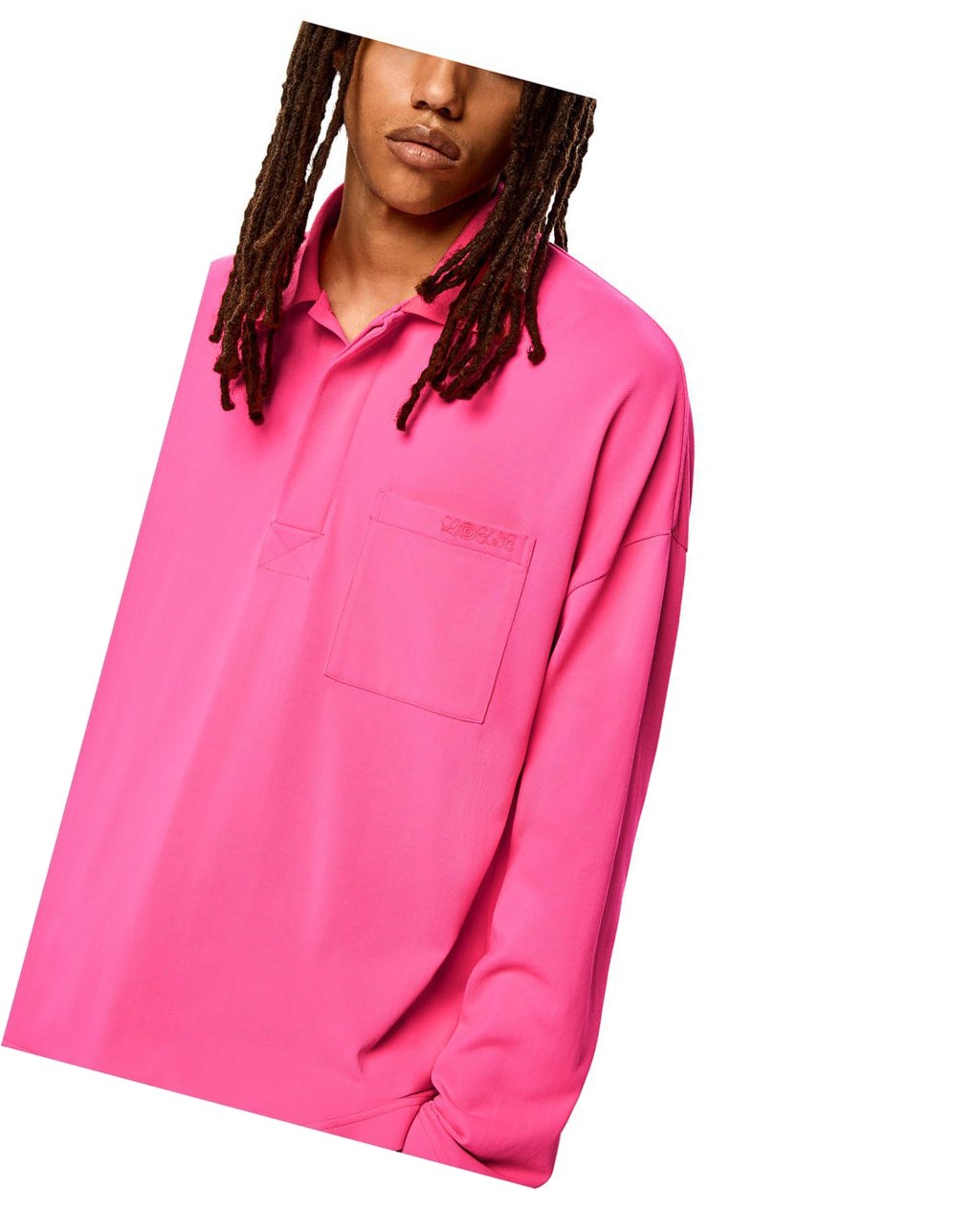 Loewe Long sleeve polo top in polyamide Rosas | URZWX-5943
