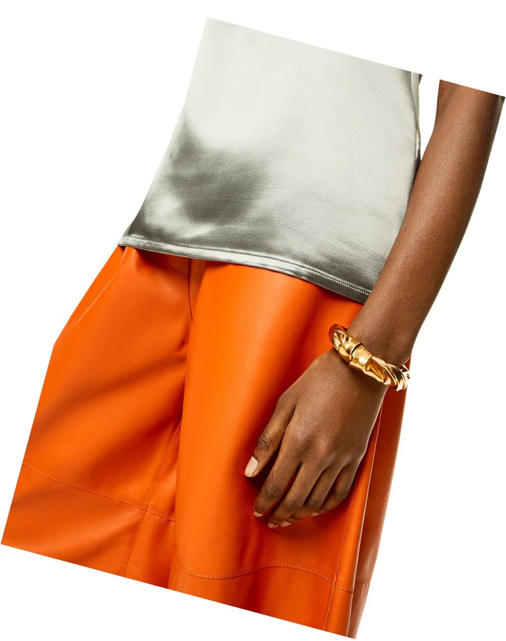 Loewe Medium nappa twist cuff in sterling silver Dorados | IRPTA-7609