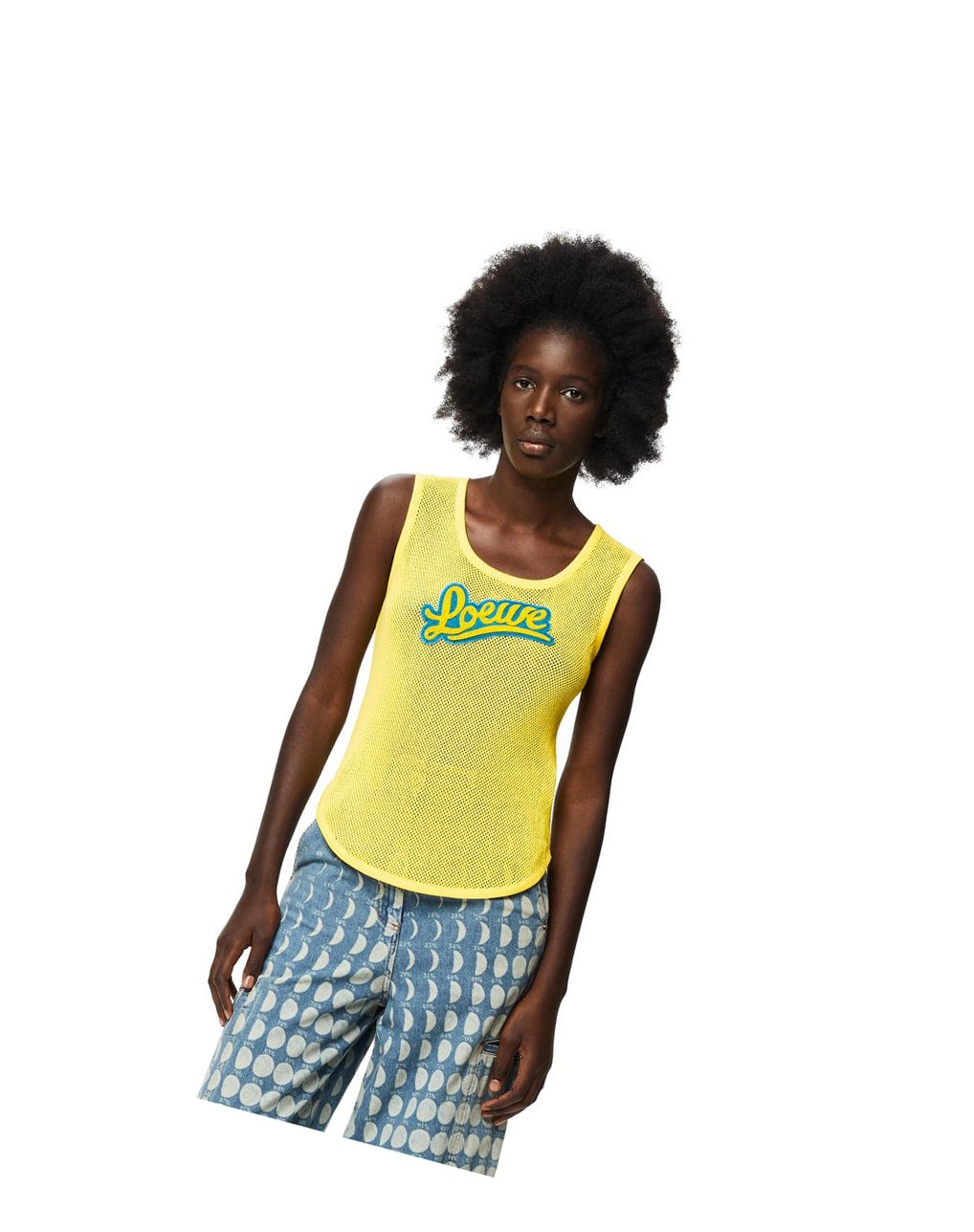 Loewe Mesh tank top in cotton Amarillos | YPGHX-4307