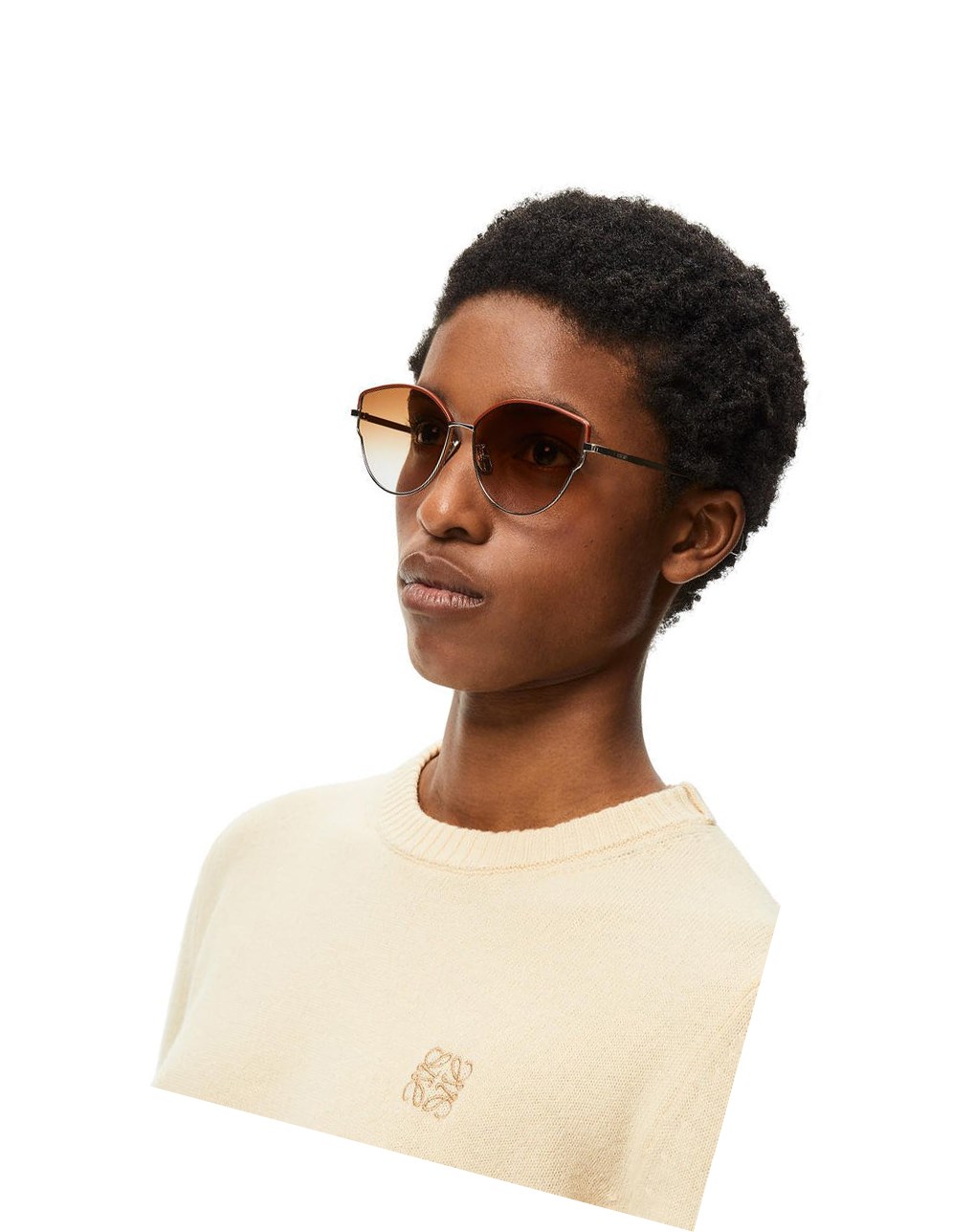 Loewe Metal butterfly sunglasses Marrom Rosas Dorados | HNGBM-3207