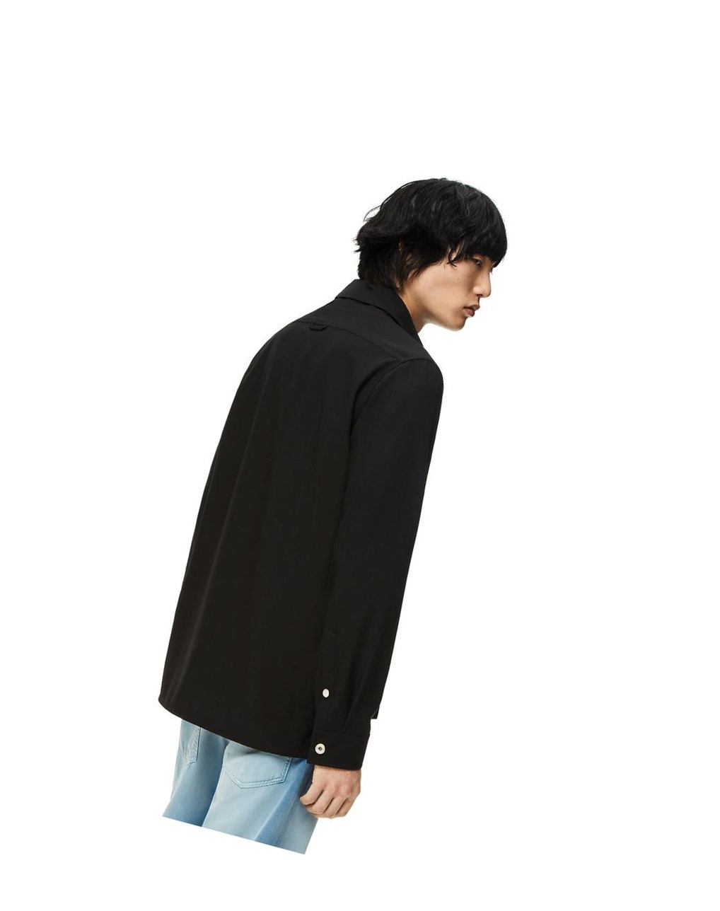 Loewe Metal button overshirt in wool Negros | WUQBL-9240