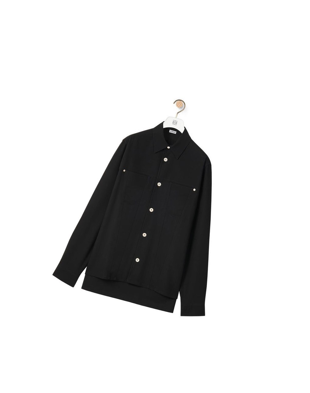 Loewe Metal button overshirt in wool Negros | WUQBL-9240