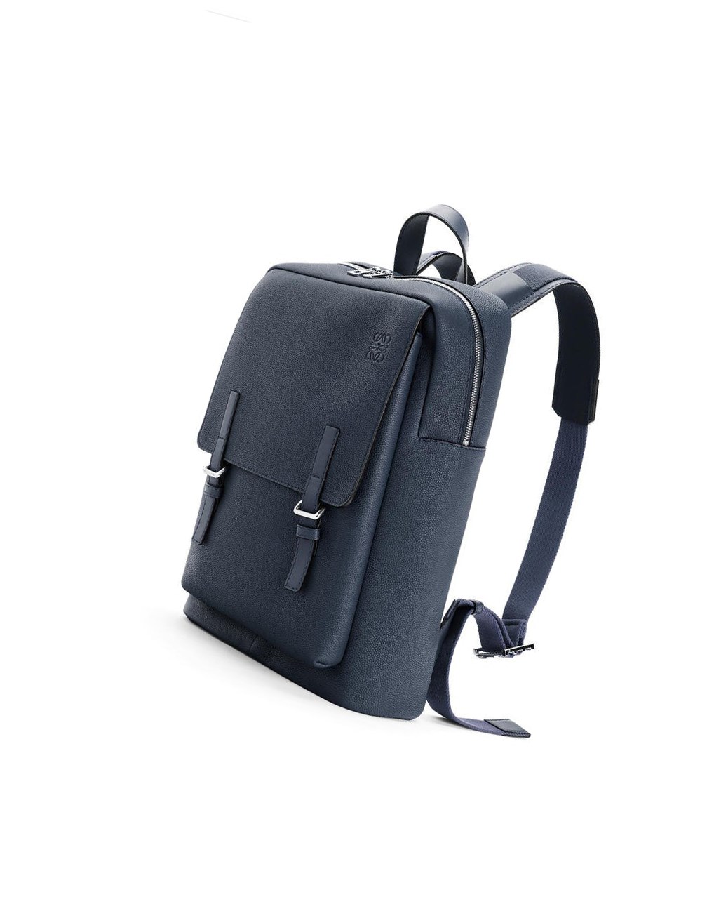 Loewe Military Backpack in soft grained calfskin Ocean | PJBHY-8341