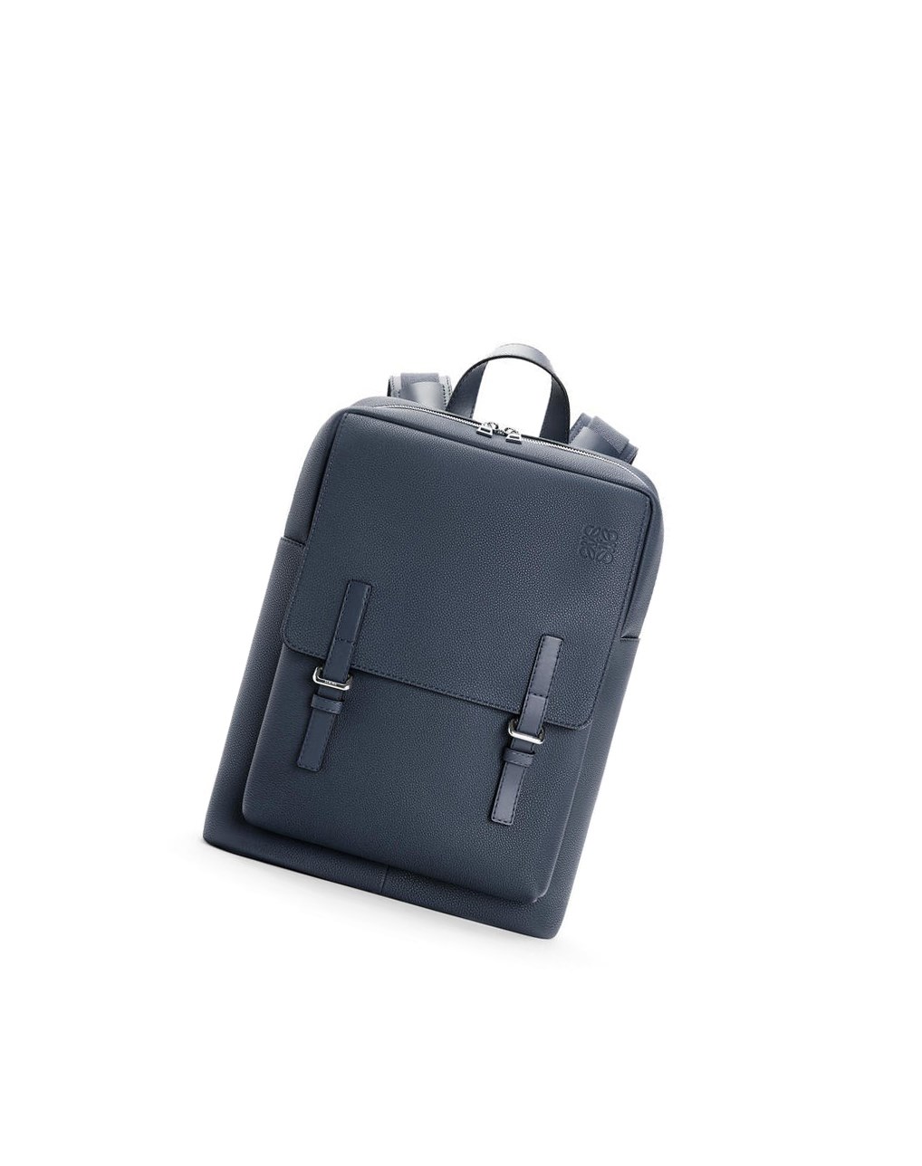 Loewe Military Backpack in soft grained calfskin Ocean | PJBHY-8341