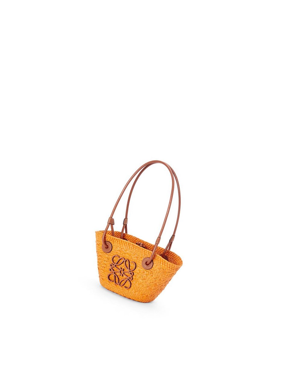 Loewe Mini Anagram Basket bag in iraca palm and calfskin Naranjas | VTPAG-5489