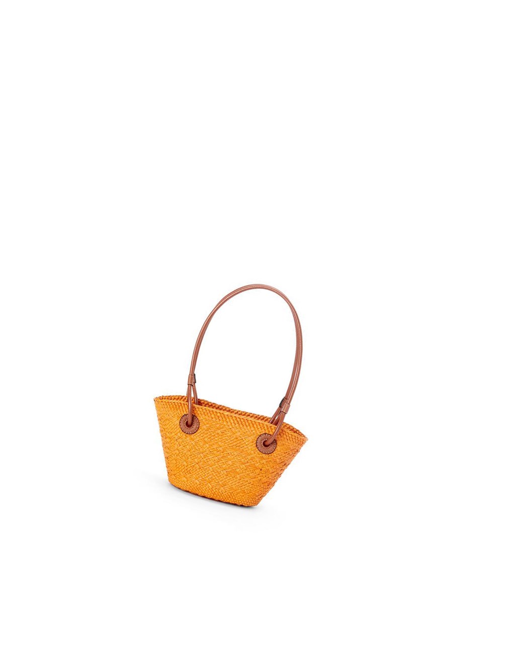 Loewe Mini Anagram Basket bag in iraca palm and calfskin Naranjas | VTPAG-5489