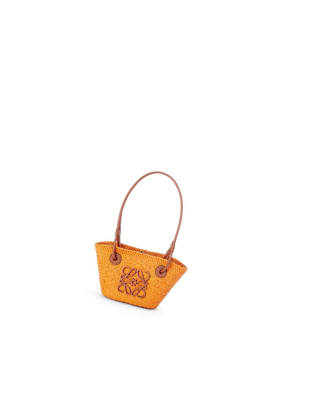 Loewe Mini Anagram Basket bag in iraca palm and calfskin Naranjas | VTPAG-5489