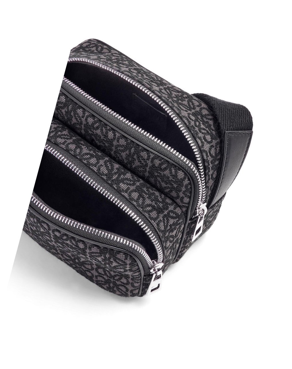 Loewe Mini Camera bag in Anagram jacquard and calfskin Negros | HDVWU-0392