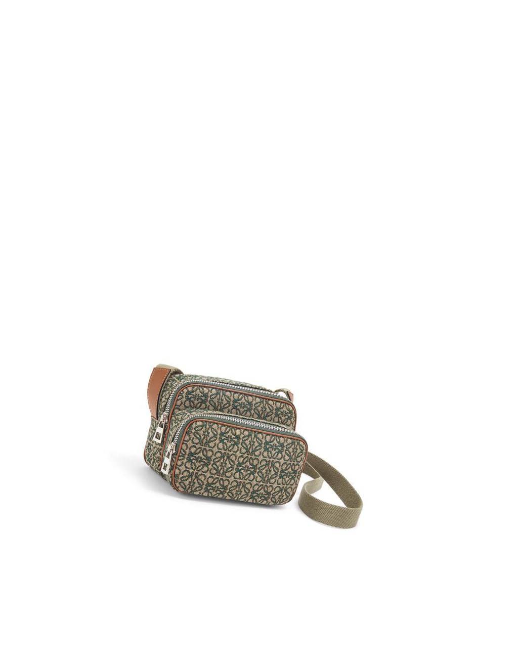 Loewe Mini Camera bag in Anagram jacquard and calfskin Kaki Verdes | TPCMA-2637
