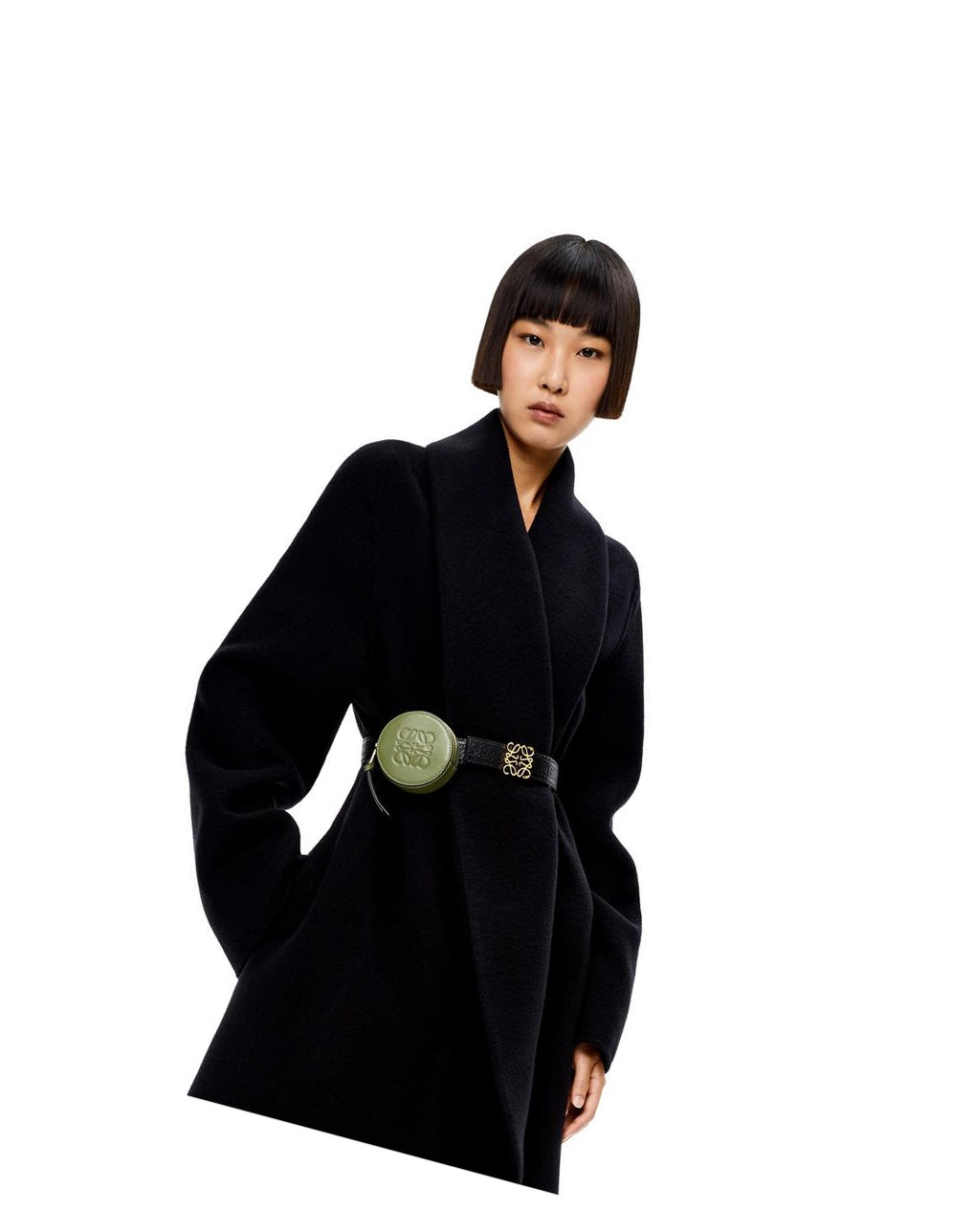 Loewe Mini Cookie pouch in soft calfskin Verdes | LHGIZ-8543
