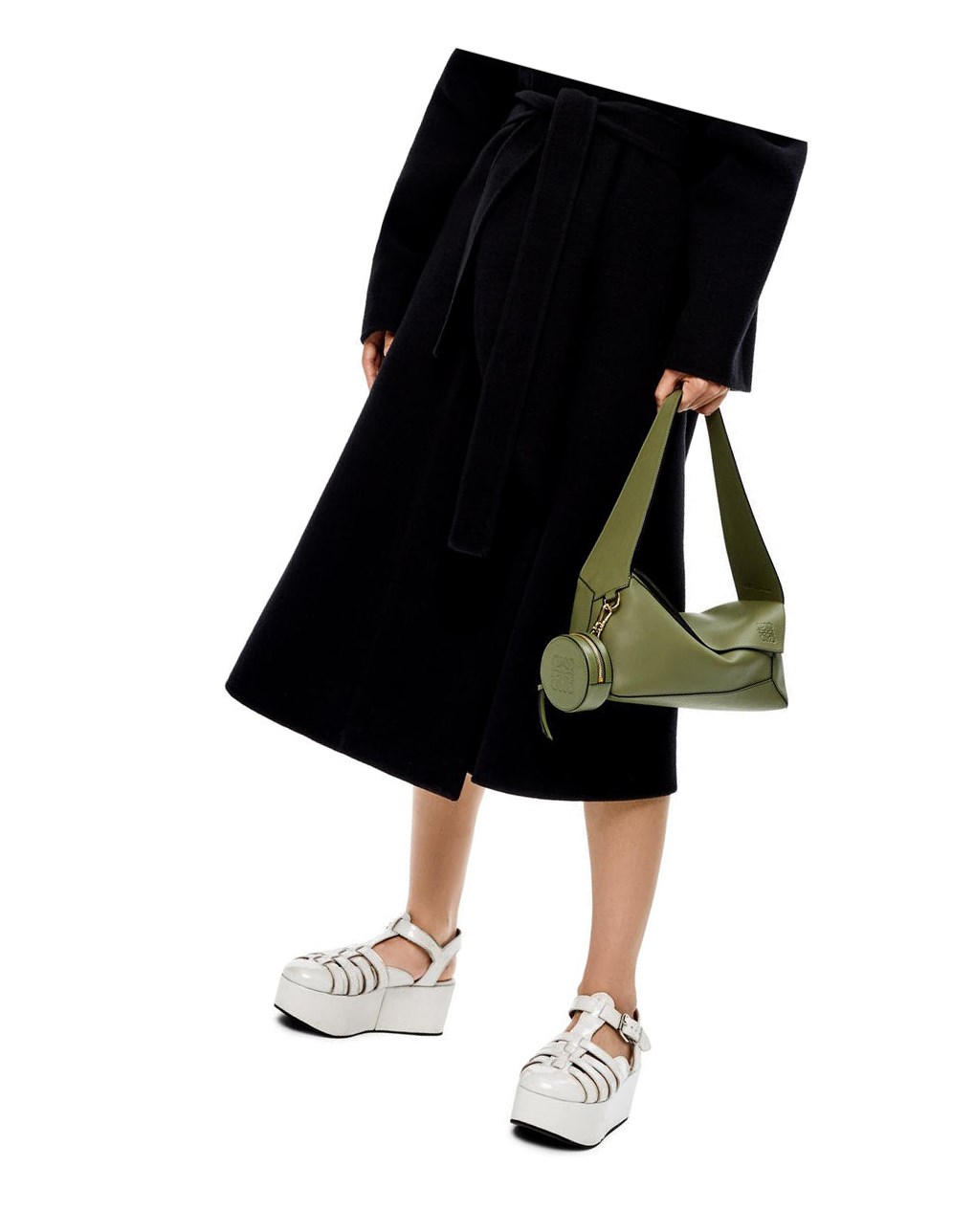Loewe Mini Cookie pouch in soft calfskin Verdes | LHGIZ-8543