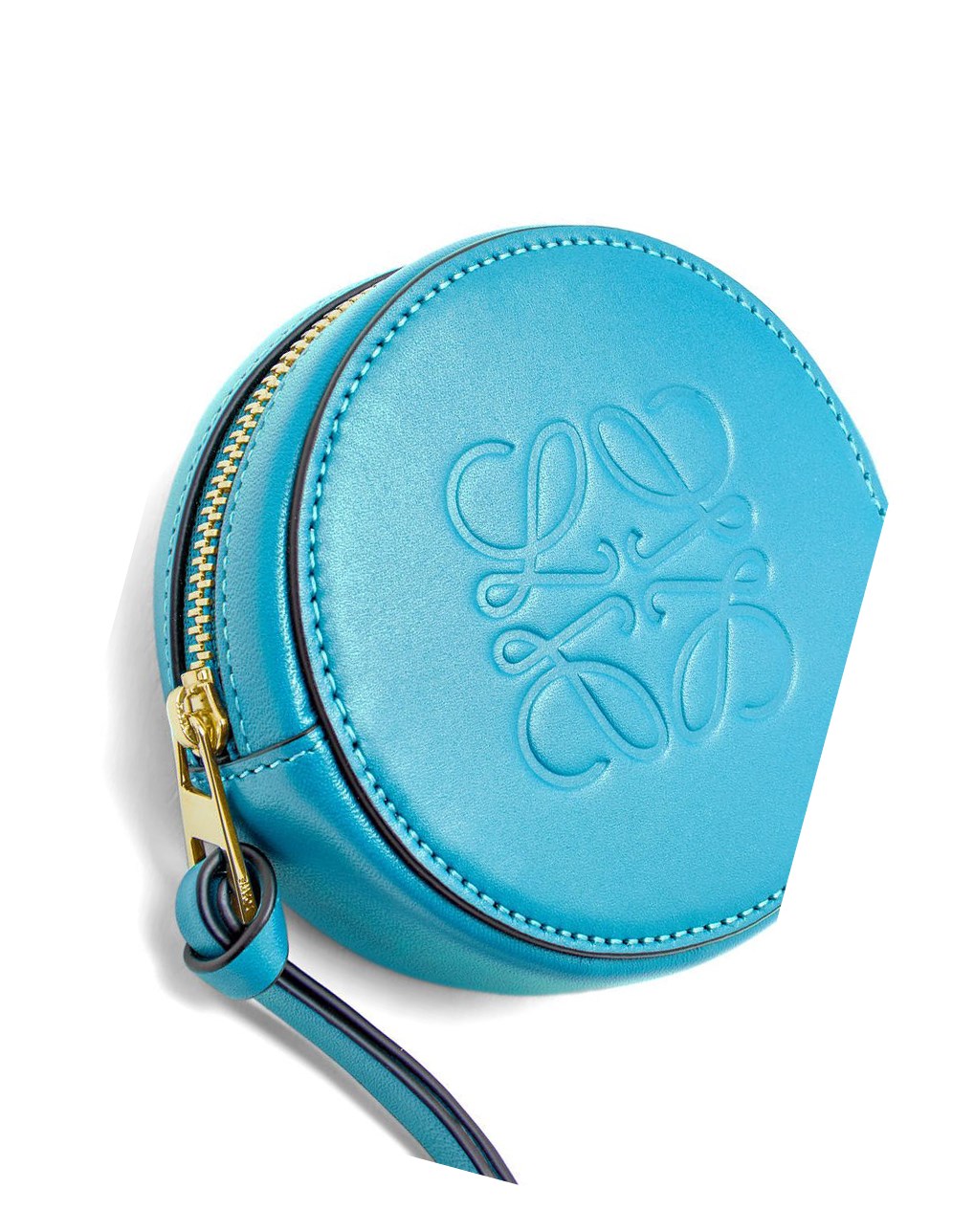 Loewe Mini Cookie pouch in soft calfskin Cyan | SHPVO-7935