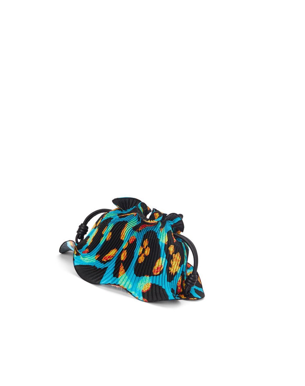 Loewe Mini Flamenco Clutch in textile and calfskin Negros | NGHOY-7240