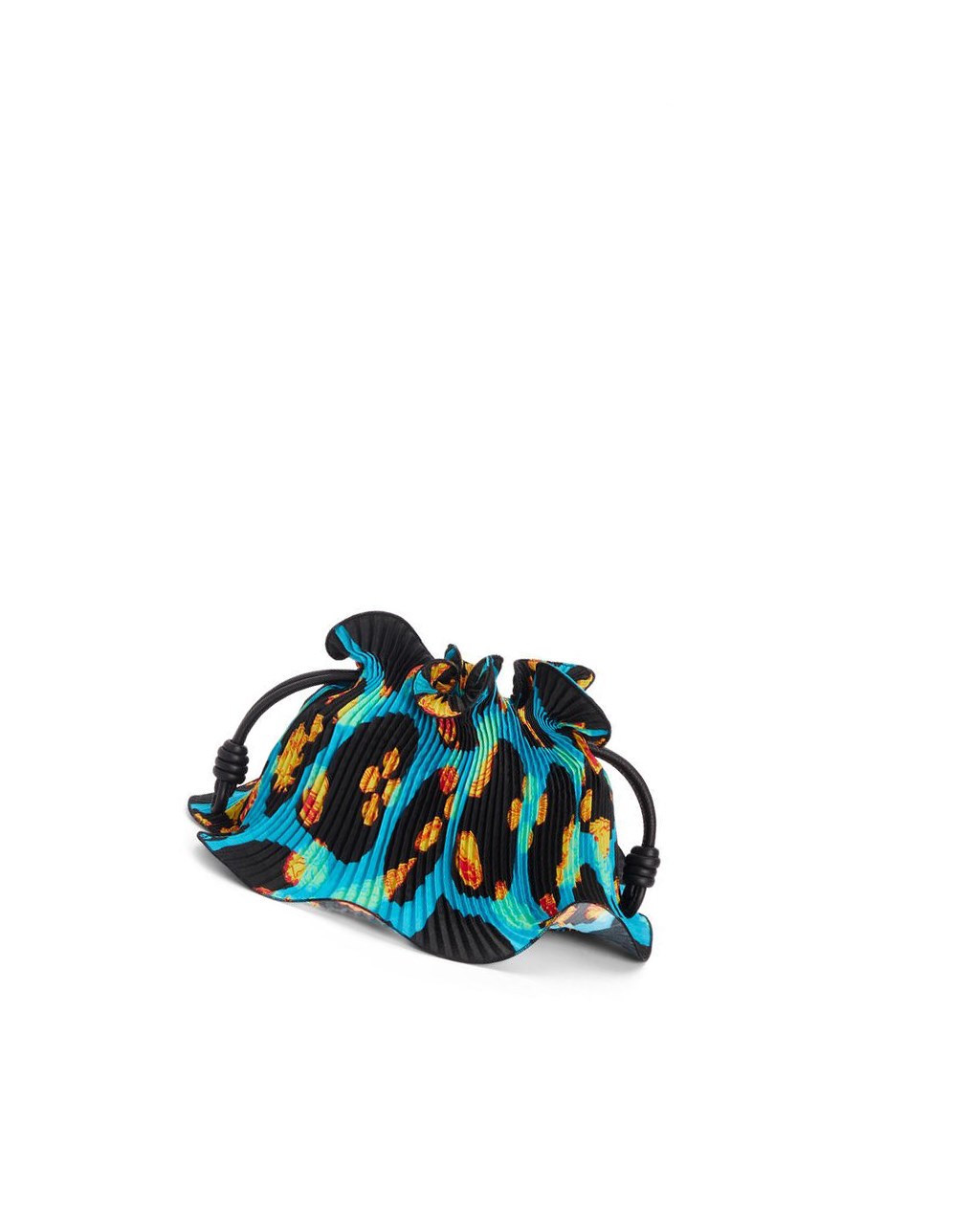 Loewe Mini Flamenco Clutch in textile and calfskin Negros | NGHOY-7240