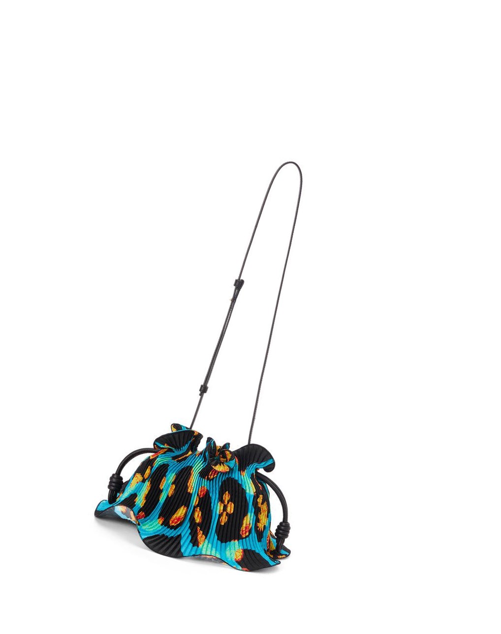 Loewe Mini Flamenco Clutch in textile and calfskin Negros | NGHOY-7240