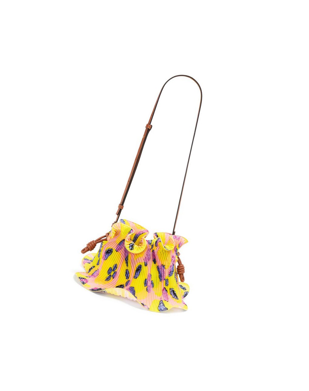 Loewe Mini Flamenco Clutch in textile and calfskin Amarillos | ODRZB-7046