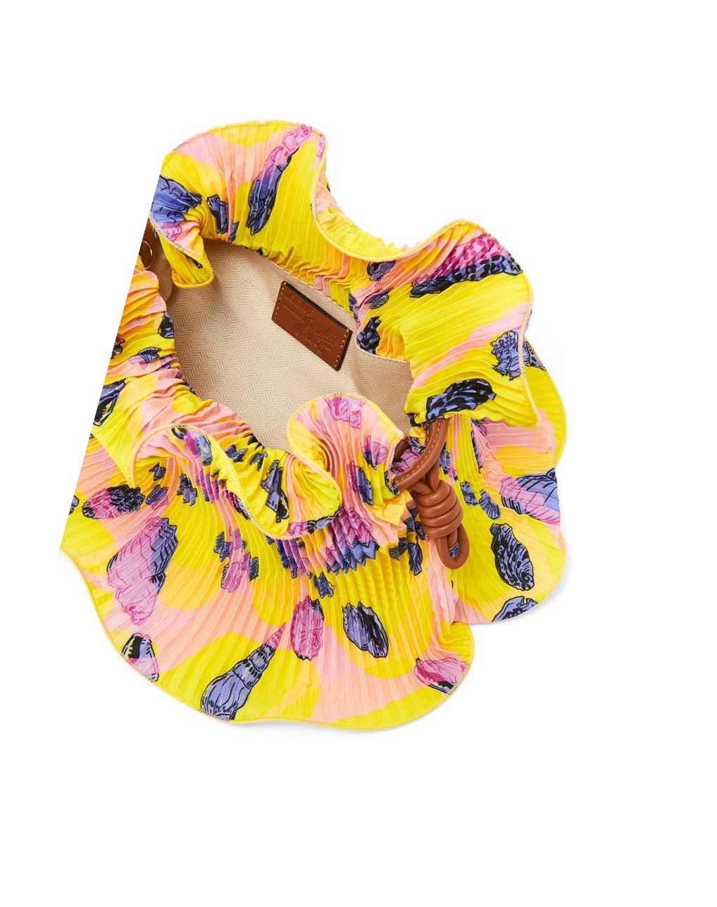 Loewe Mini Flamenco Clutch in textile and calfskin Amarillos | ODRZB-7046