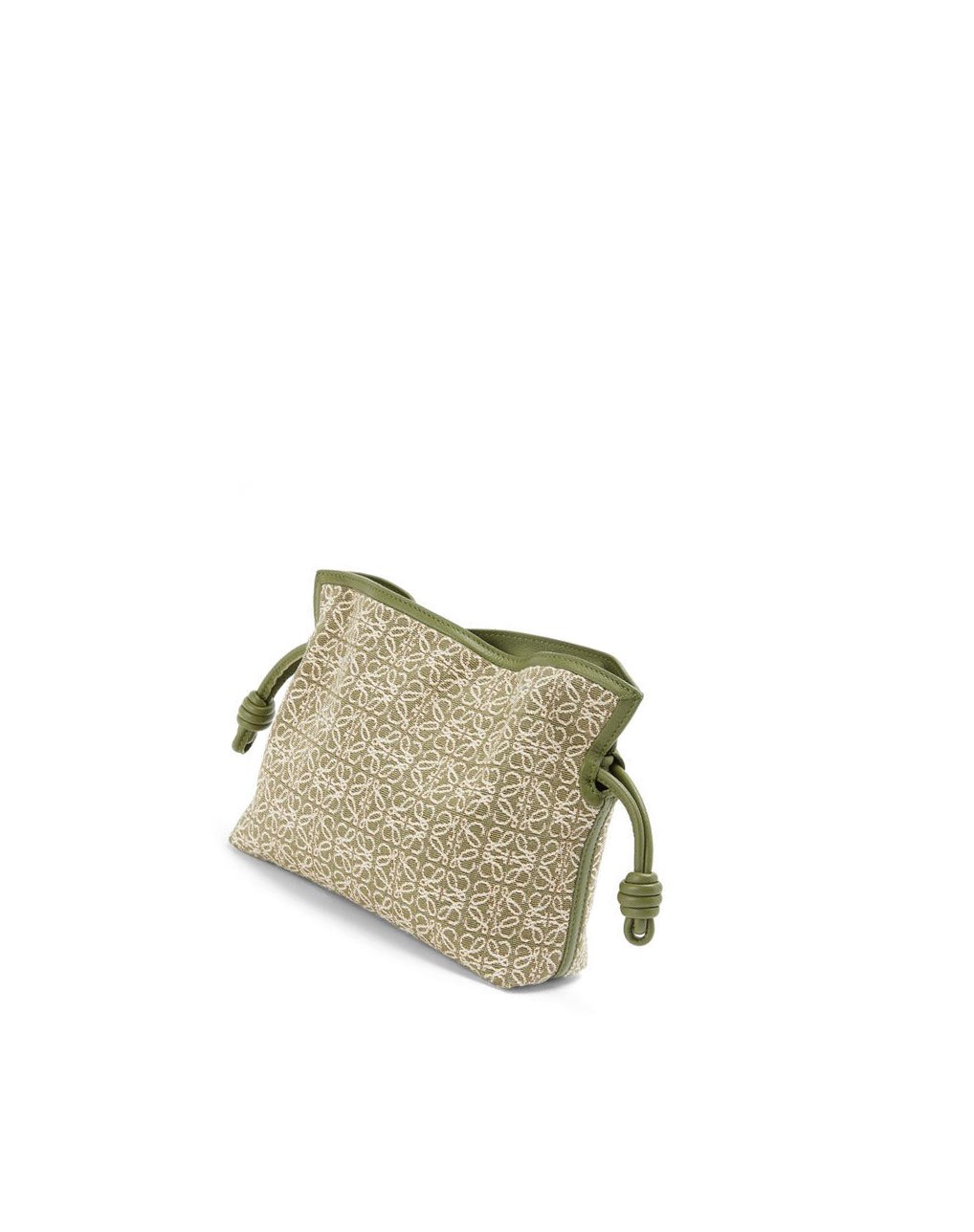 Loewe Mini Flamenco clutch in Anagram jacquard and calfskin Verdes Verdes | AXVUW-1260