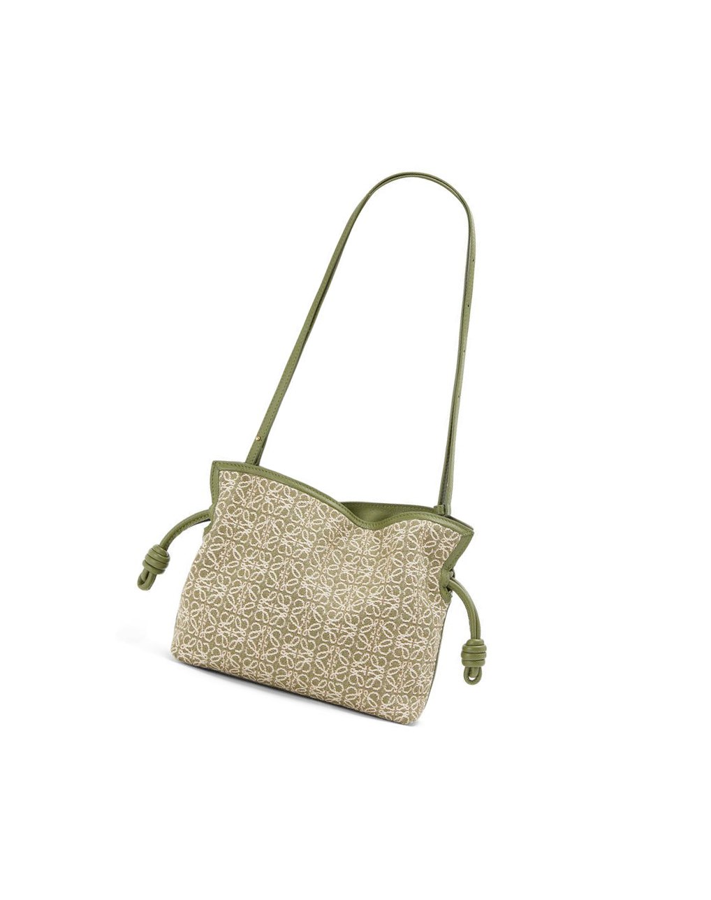 Loewe Mini Flamenco clutch in Anagram jacquard and calfskin Verdes Verdes | AXVUW-1260