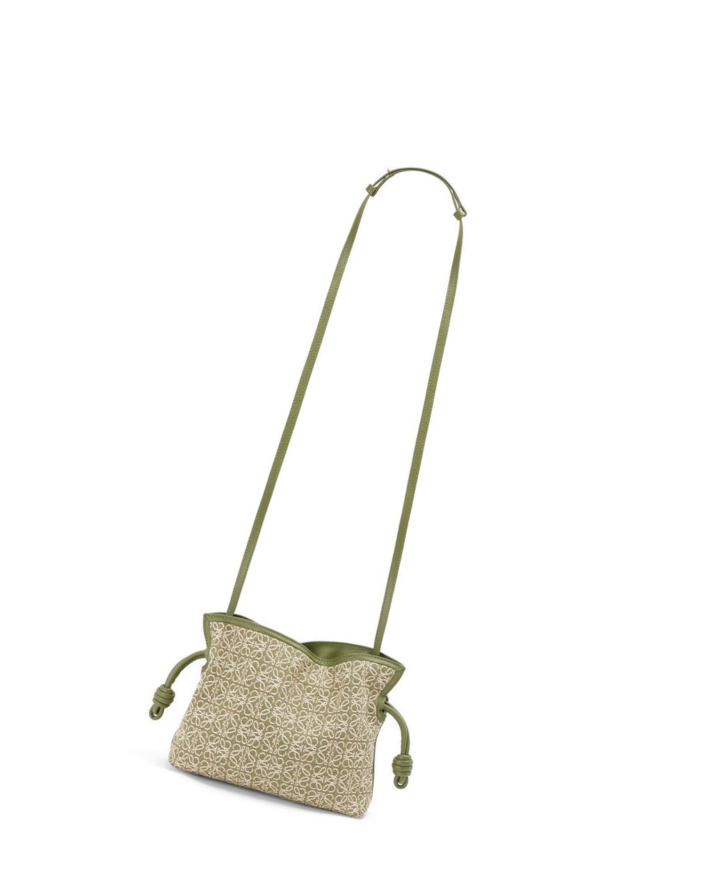 Loewe Mini Flamenco clutch in Anagram jacquard and calfskin Verdes Verdes | AXVUW-1260