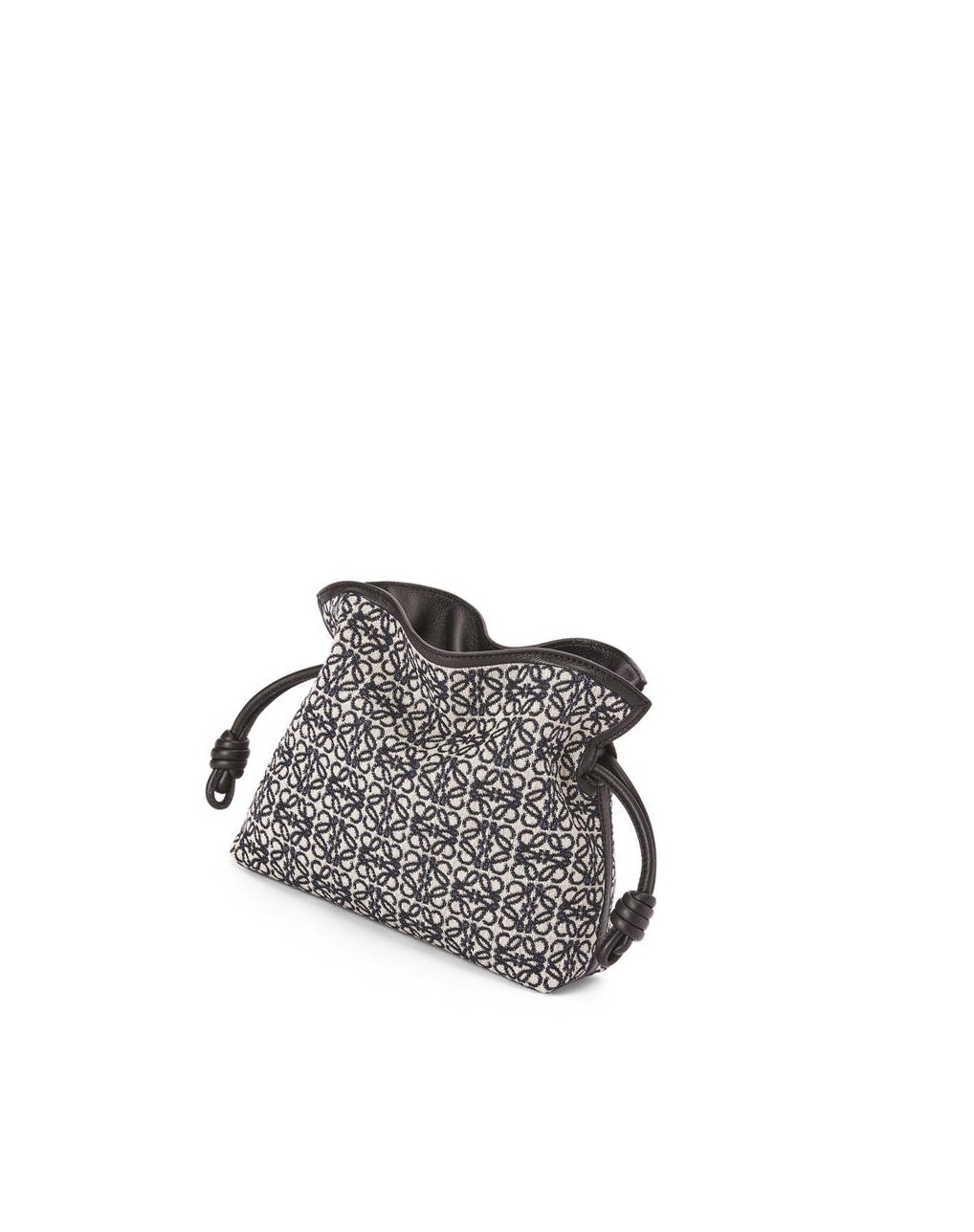Loewe Mini Flamenco clutch in Anagram jacquard and calfskin Azul Marino Negros | CQGRX-2980