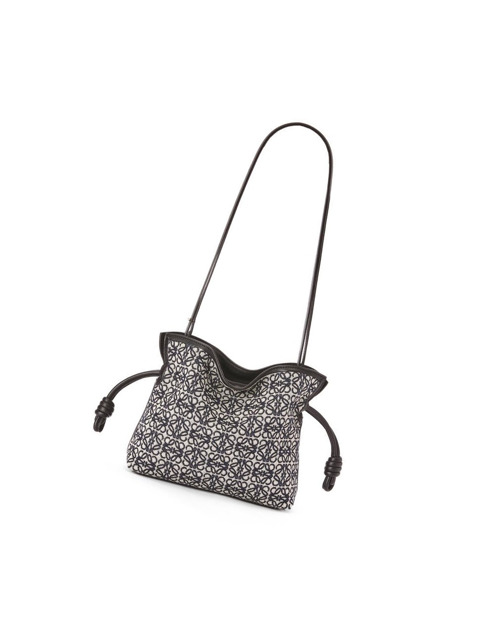 Loewe Mini Flamenco clutch in Anagram jacquard and calfskin Azul Marino Negros | CQGRX-2980