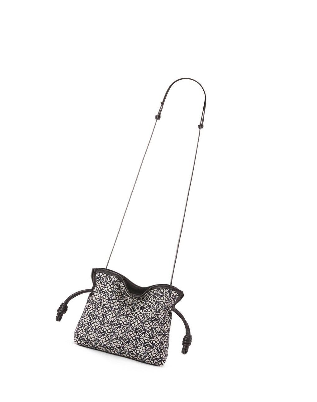 Loewe Mini Flamenco clutch in Anagram jacquard and calfskin Azul Marino Negros | CQGRX-2980
