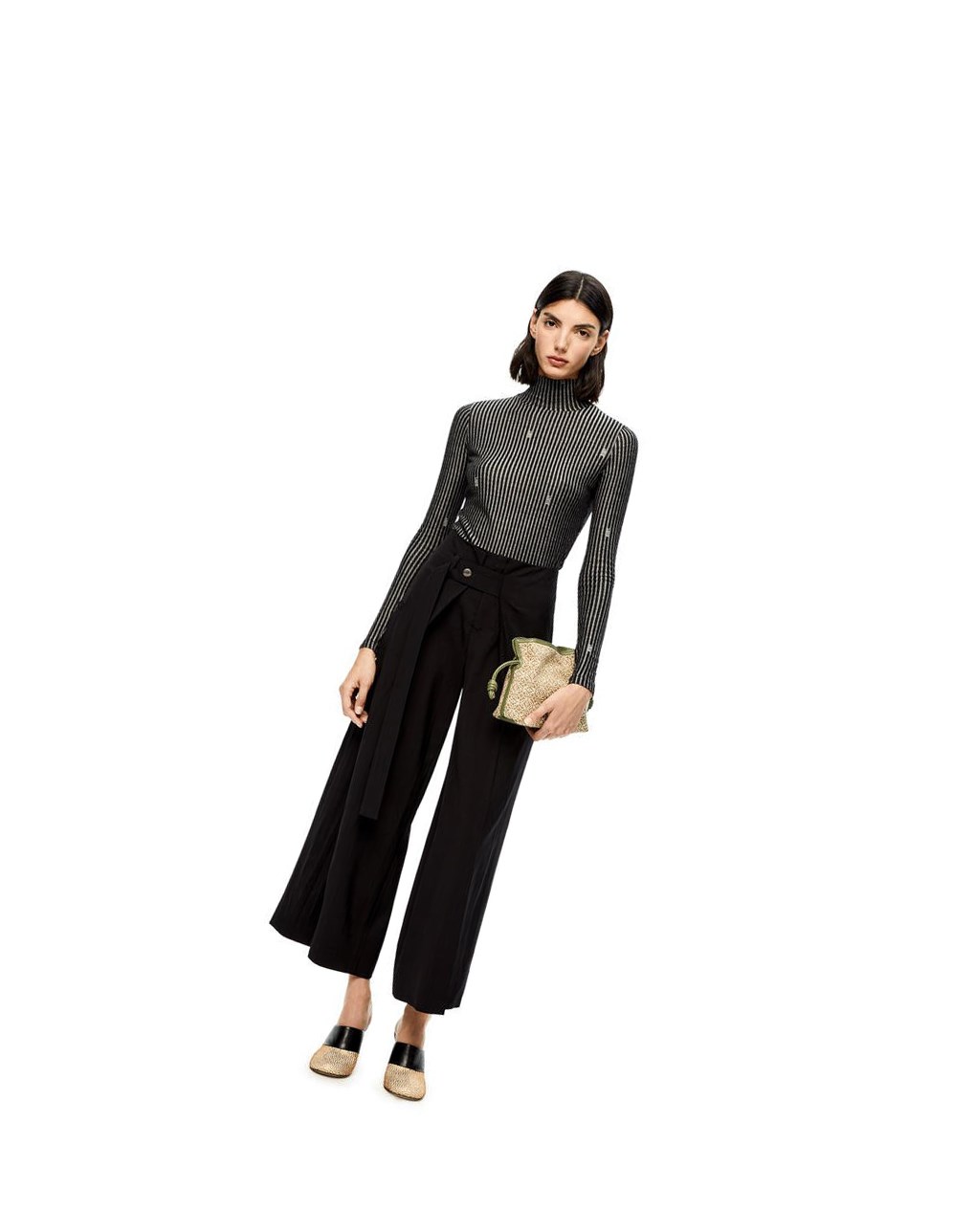 Loewe Mini Flamenco clutch in Anagram jacquard and calfskin Verdes Verdes | LPFRG-2483