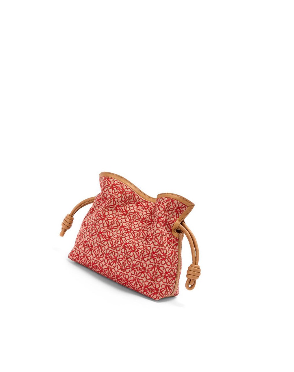 Loewe Mini Flamenco clutch in Anagram jacquard and calfskin Rojos | RDINQ-0564
