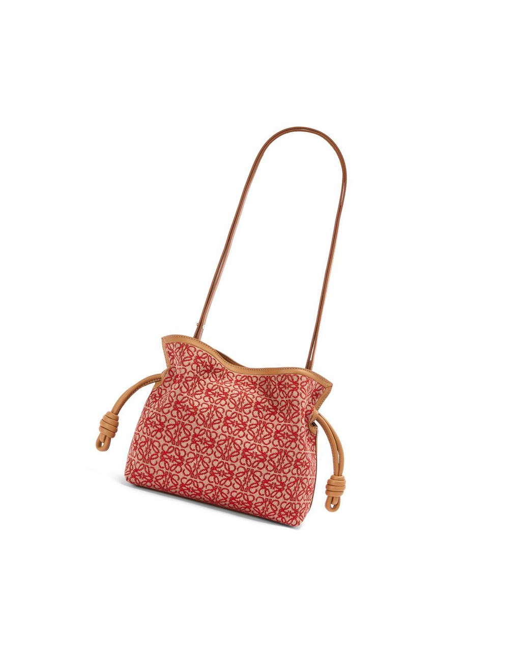 Loewe Mini Flamenco clutch in Anagram jacquard and calfskin Rojos | RDINQ-0564