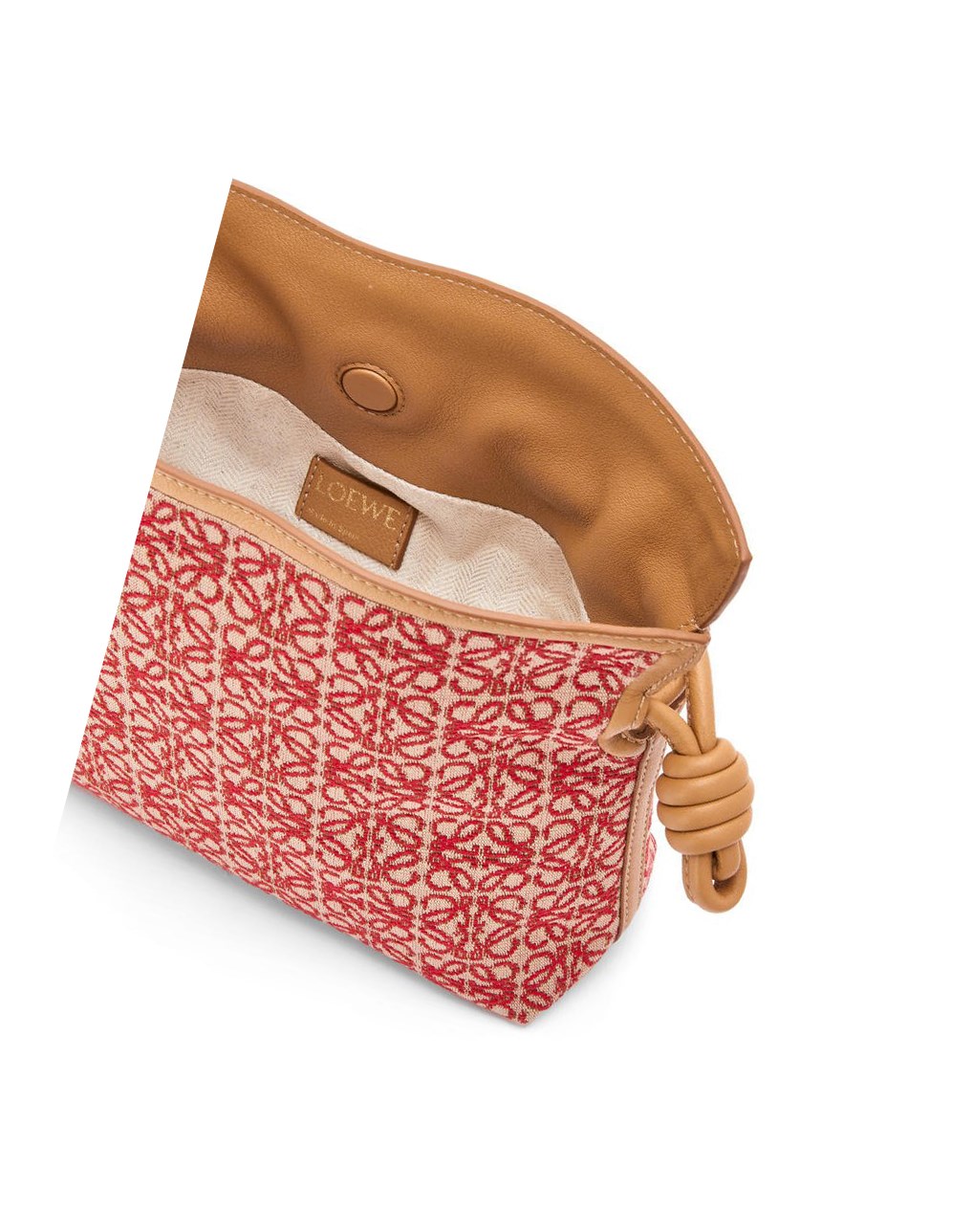 Loewe Mini Flamenco clutch in Anagram jacquard and calfskin Rojos | RDINQ-0564