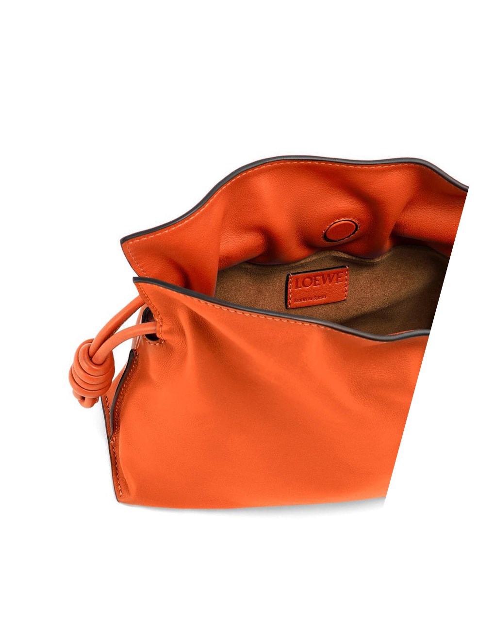 Loewe Mini Flamenco clutch in nappa calfskin with chain Naranjas | CVSDG-1342