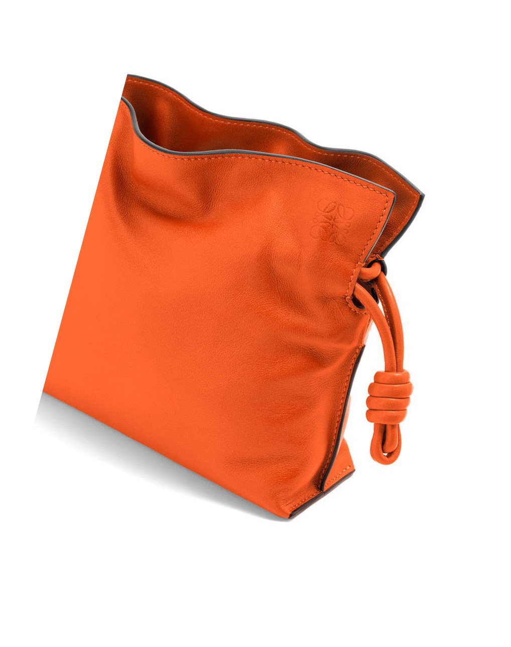 Loewe Mini Flamenco clutch in nappa calfskin with chain Naranjas | CVSDG-1342