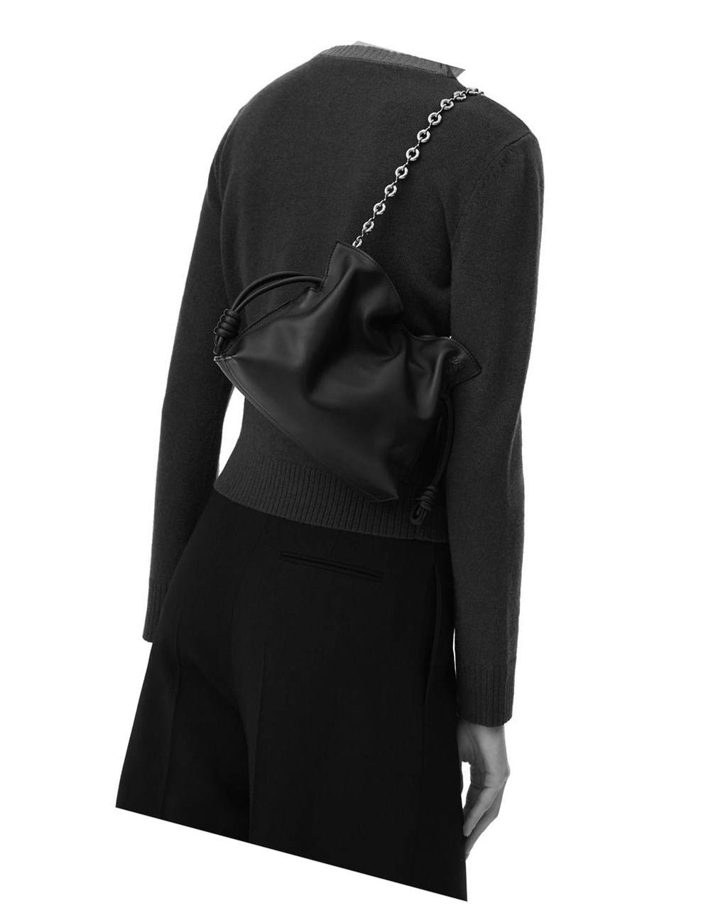 Loewe Mini Flamenco clutch in nappa calfskin with chain Nude | VZISF-0897