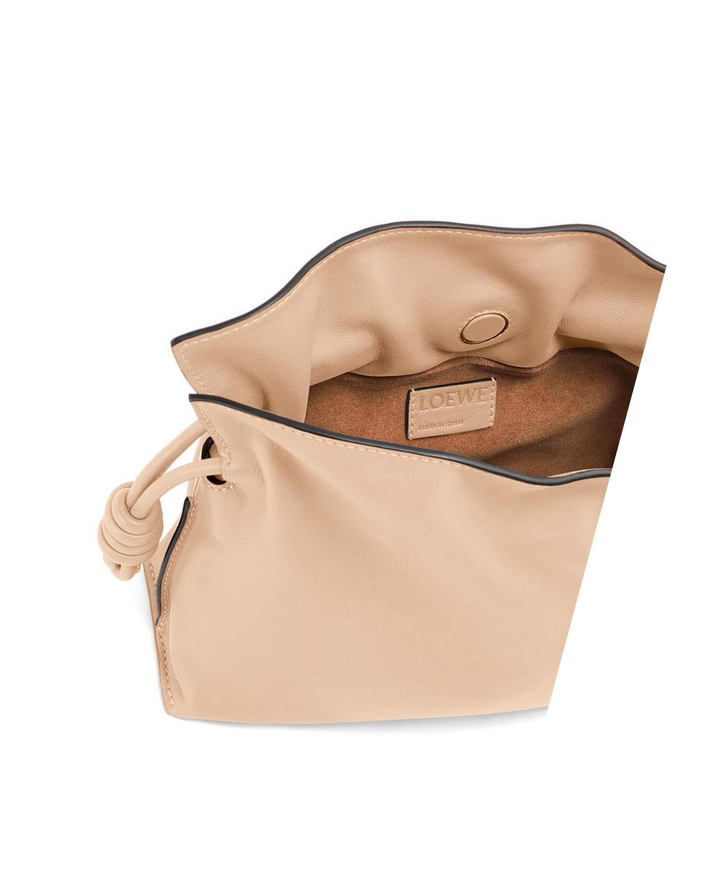 Loewe Mini Flamenco clutch in nappa calfskin with chain Nude | VZISF-0897