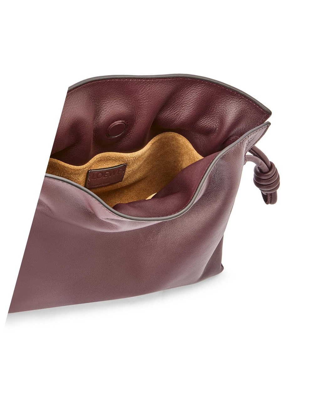 Loewe Mini Flamenco clutch in nappa calfskin Prune | WSMEF-1879