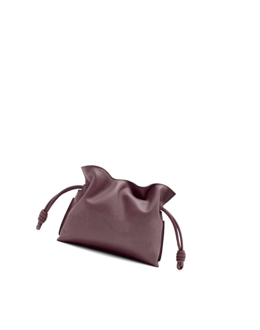 Loewe Mini Flamenco clutch in nappa calfskin Prune | WSMEF-1879